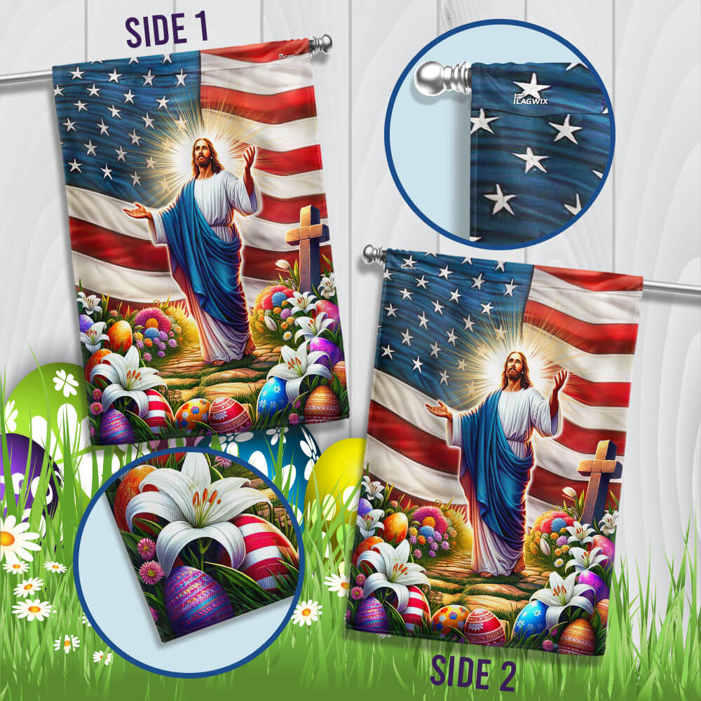 FLAGWIX  Jesus Easter American He Is Risen Christian Flag