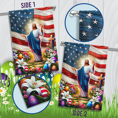FLAGWIX  Jesus Easter American He Is Risen Christian Flag