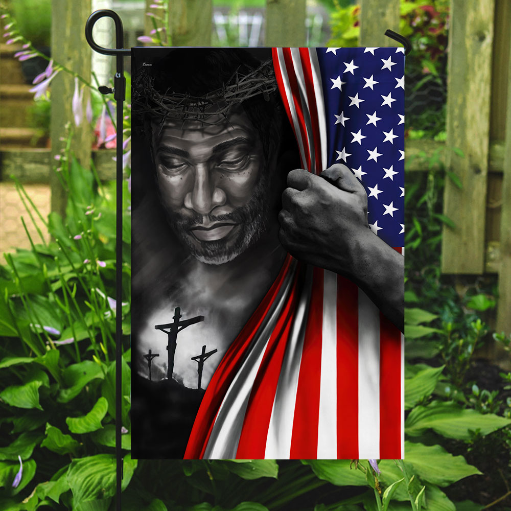 Jesus Flag Black Jesus American US Flag
