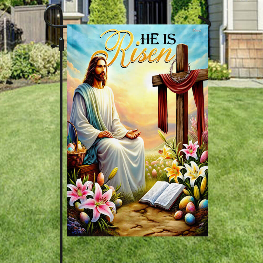 FLAGWIX  Jesus Christ Easter Day He Is Risen Christian Cross Flag