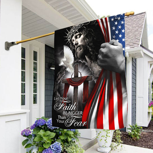 My God. Jesus Christian Flag. Let Your Faith Be Bigger Than Your Fear Flag 3-Day Shipping