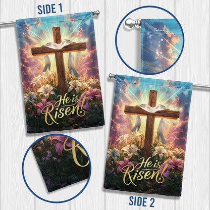 Easter Cross He Is Risen Resurrection of Jesus Christian Cross Flag