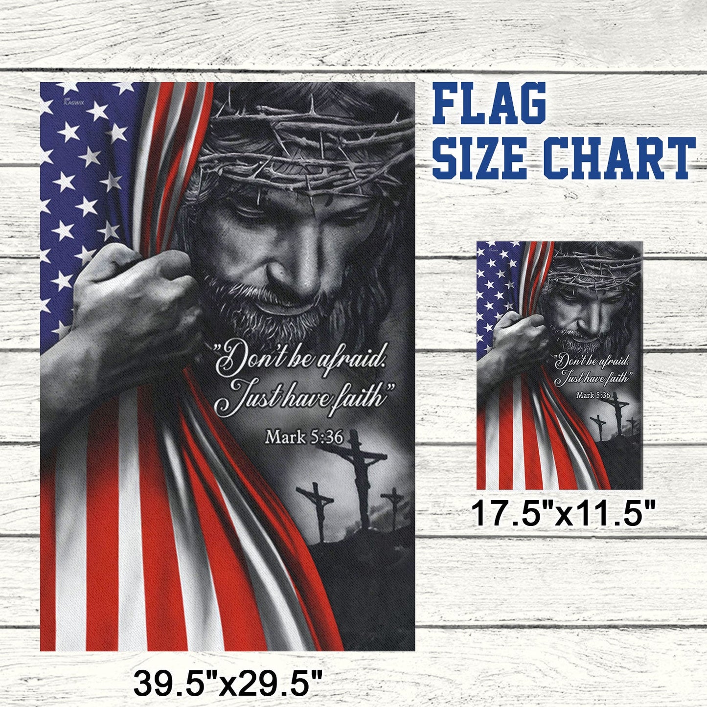 Don't Be Afraid. Just Have Faith - Jesus Flag TRL06Fv3