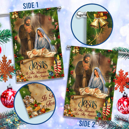 Jesus Is the Reason Christmas Flag - Faithful Holiday Gift & Decor with 3-Day Shipping