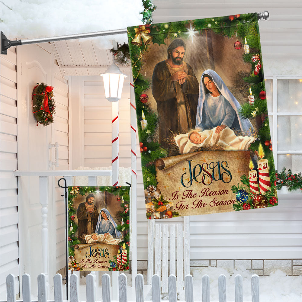 Jesus Is the Reason Christmas Flag - Faithful Holiday Gift & Decor with 3-Day Shipping