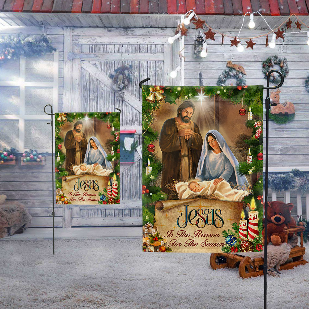Jesus Is the Reason Christmas Flag - Faithful Holiday Gift & Decor with 3-Day Shipping