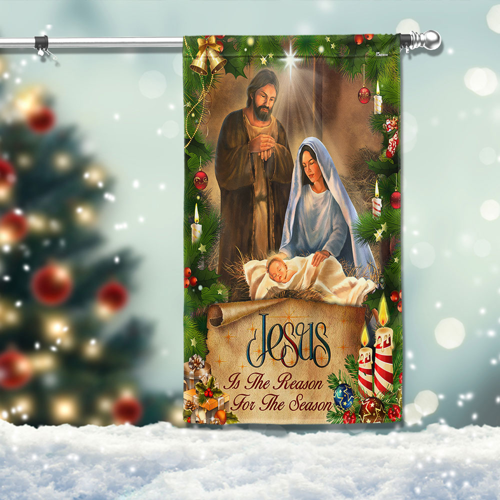 Jesus Is the Reason Christmas Flag - Faithful Holiday Gift & Decor with 3-Day Shipping