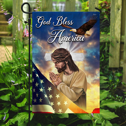 Jesus Cross Flag God Bless America