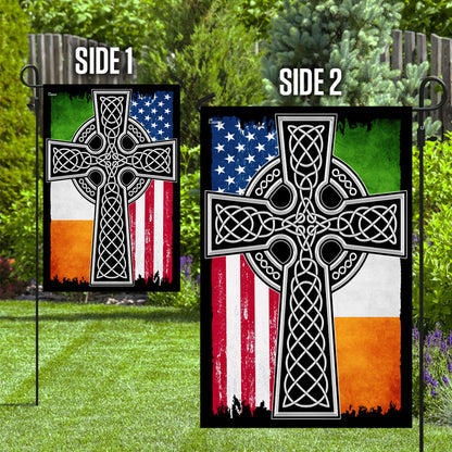 Irish American Christian Celtic Cross Flag