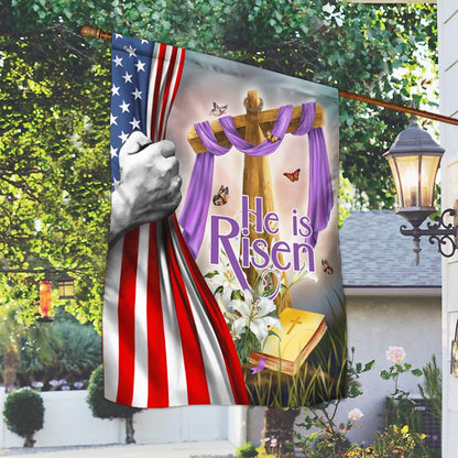 FLAGWIX Easter Christian Cross He Is Risen Flag