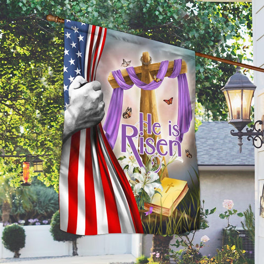 FLAGWIX Easter Christian Cross He Is Risen Flag
