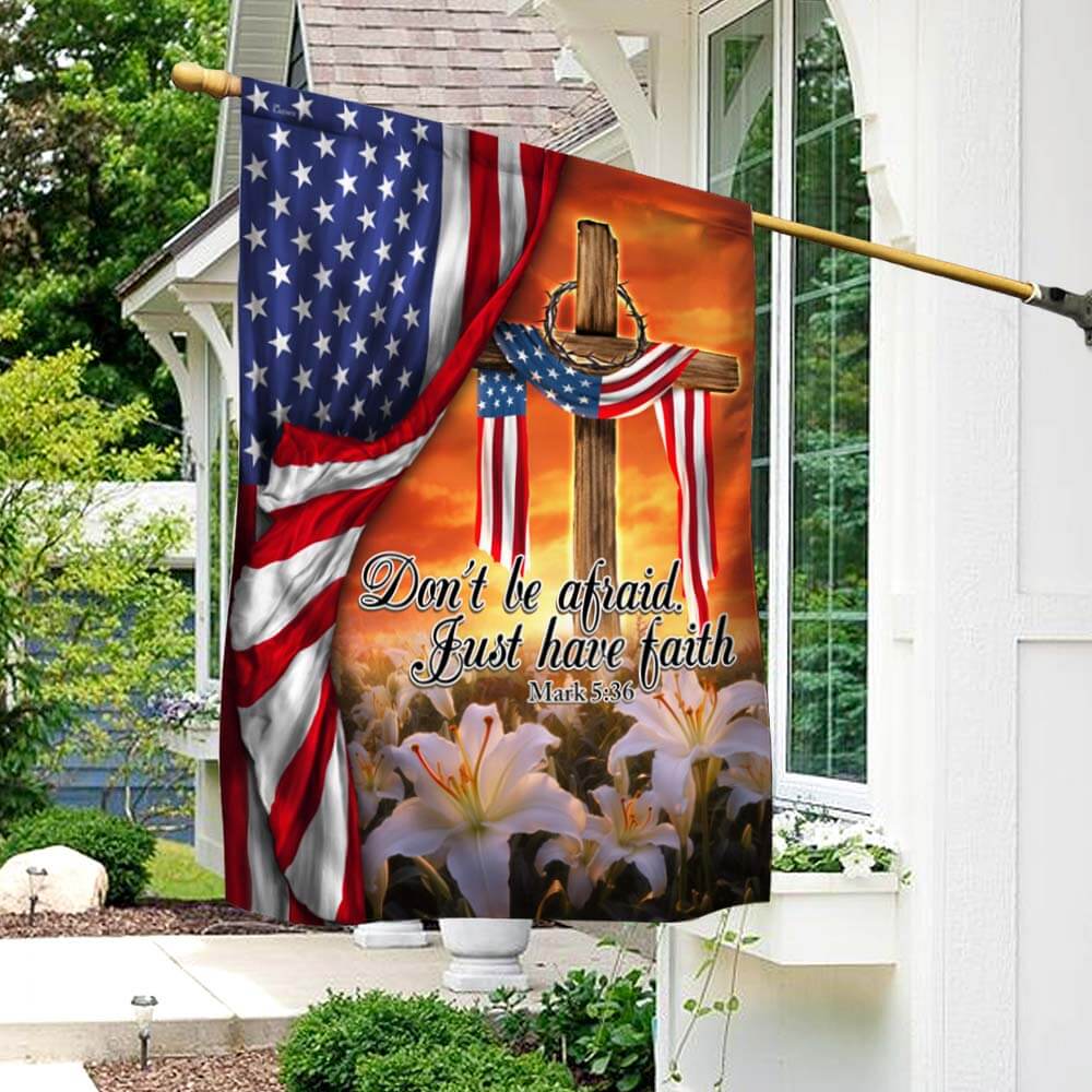 Flagwix American Flag - Just Have Faith The Old Rugged Cross. Christian Cross American Flag TPT926Fn