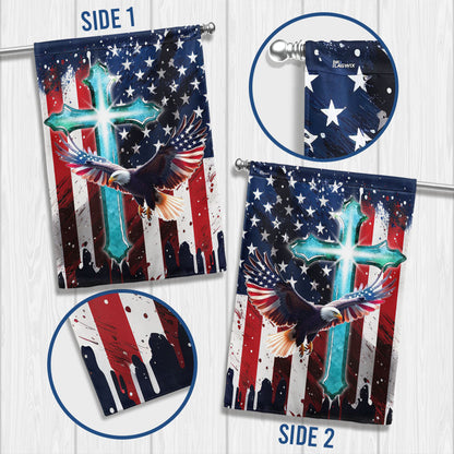 Flagwix American Flag - Eagle Patriot Christian Cross 4th of july Flag