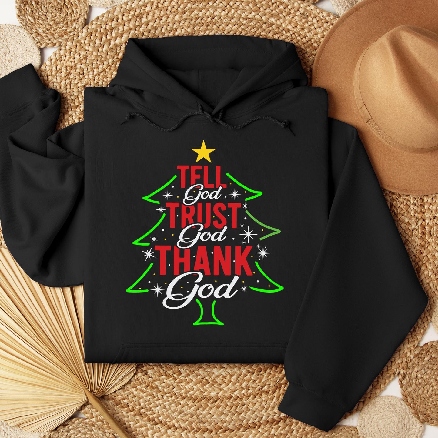 Tell God Trust God Thank God Christmas Tree