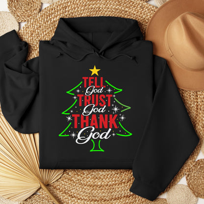 Tell God Trust God Thank God Christmas Tree