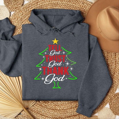 Tell God Trust God Thank God Christmas Tree