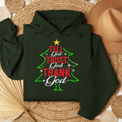 Tell God Trust God Thank God Christmas Tree