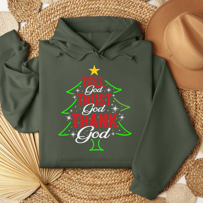 Tell God Trust God Thank God Christmas Tree