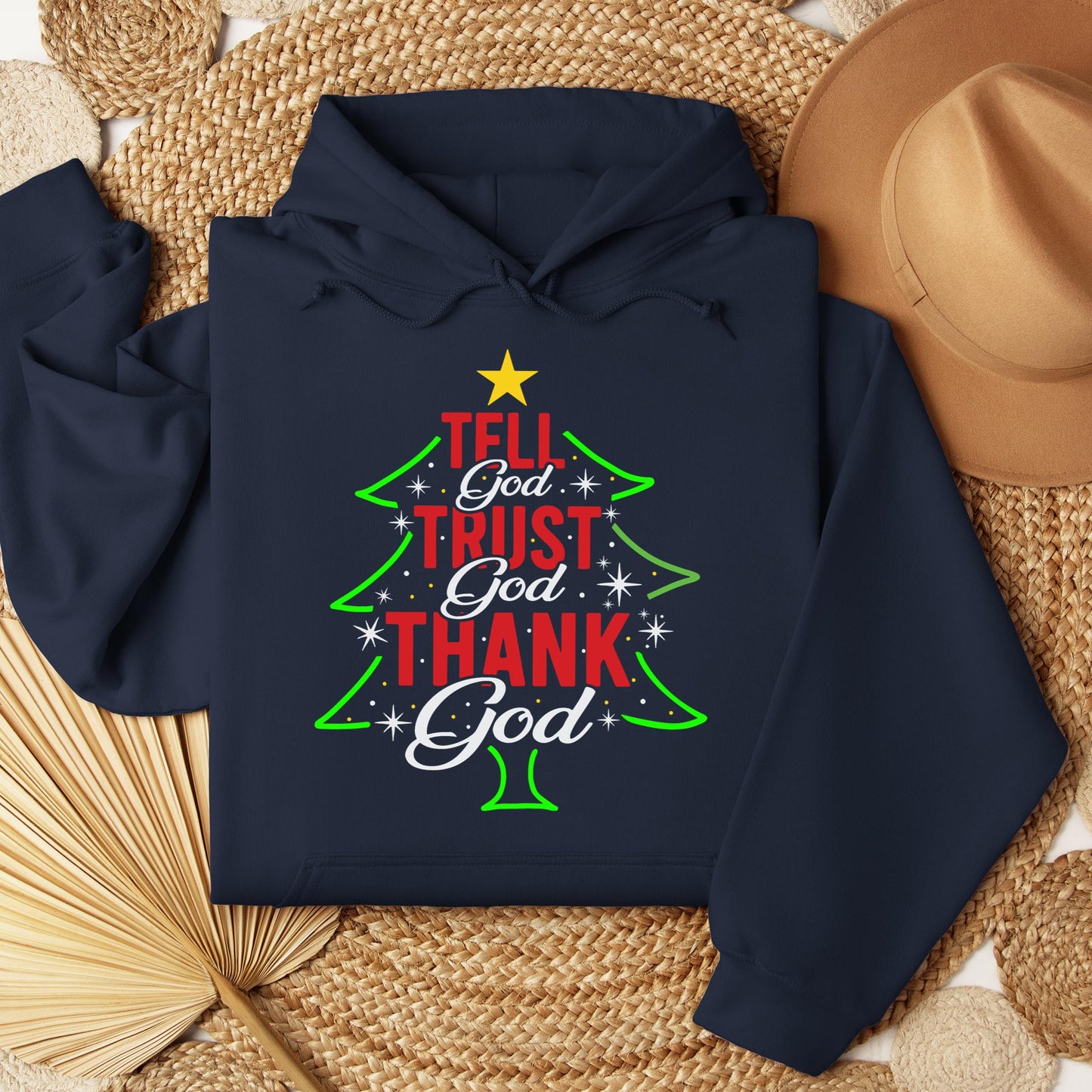Tell God Trust God Thank God Christmas Tree