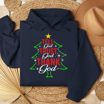 Tell God Trust God Thank God Christmas Tree