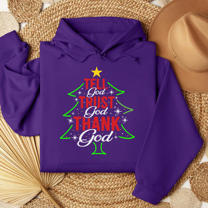 Tell God Trust God Thank God Christmas Tree