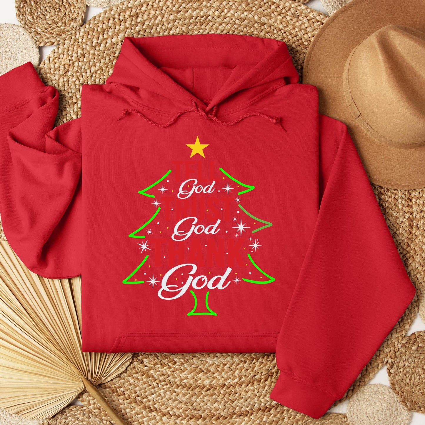 Tell God Trust God Thank God Christmas Tree