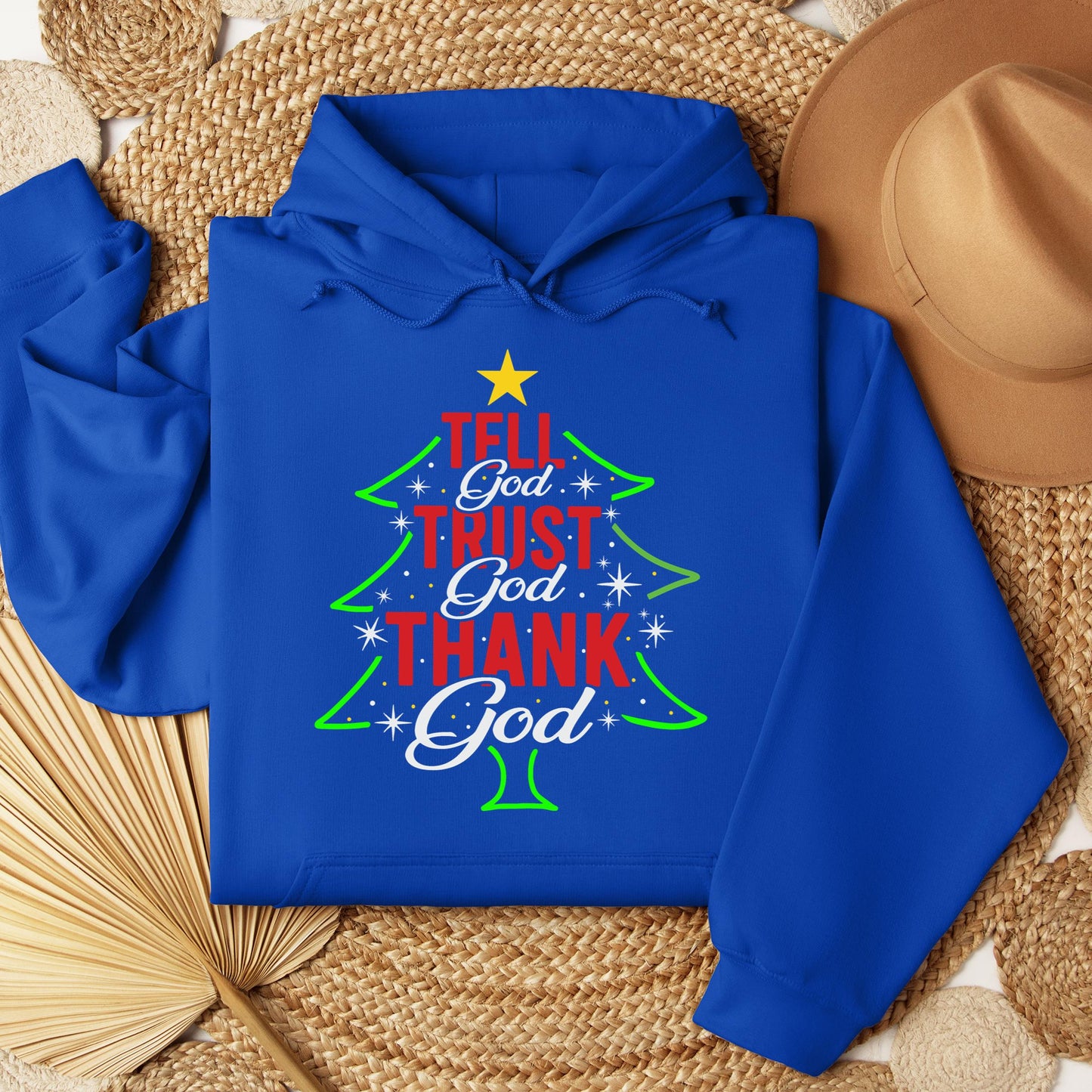 Tell God Trust God Thank God Christmas Tree