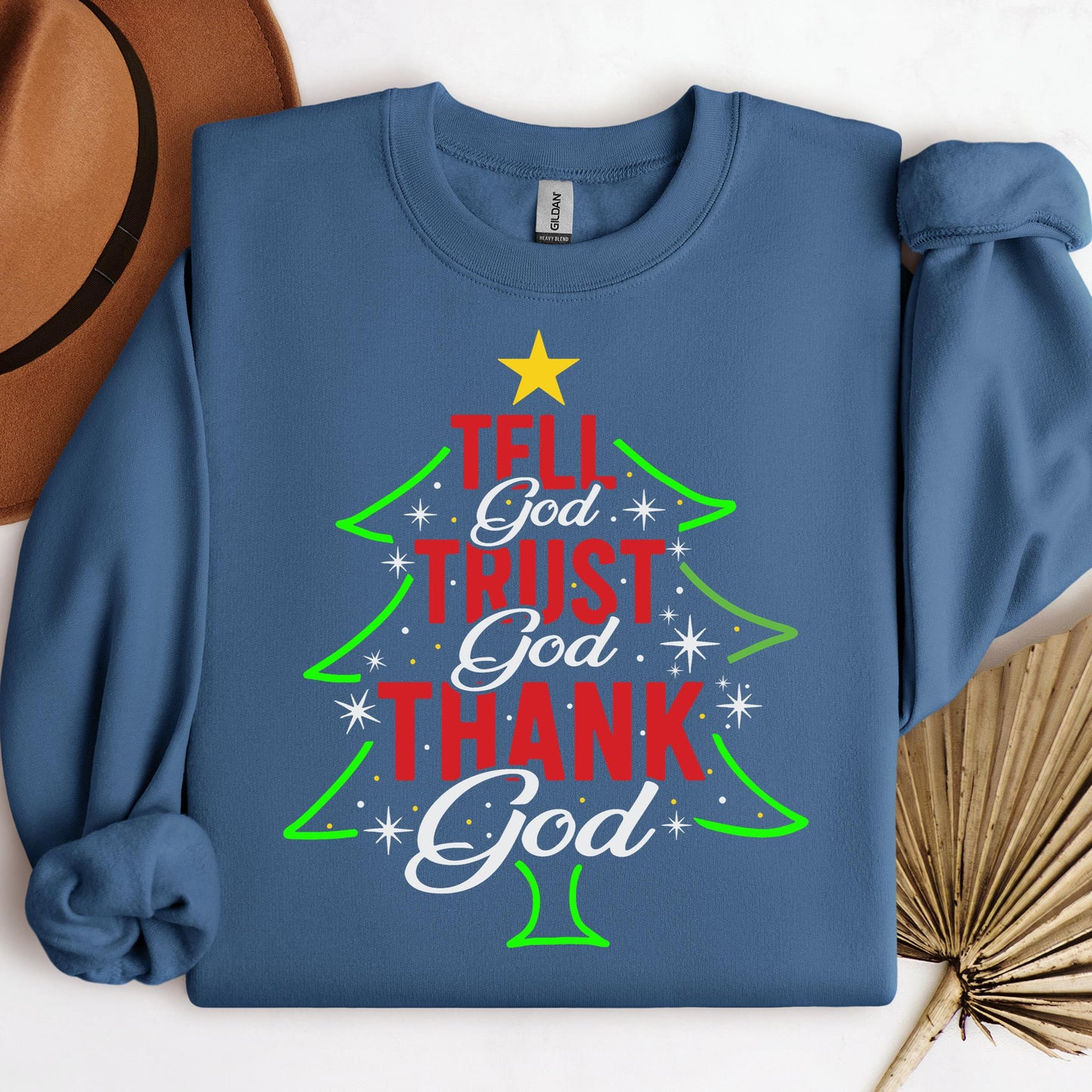 Tell God Trust God Thank God Christmas Tree