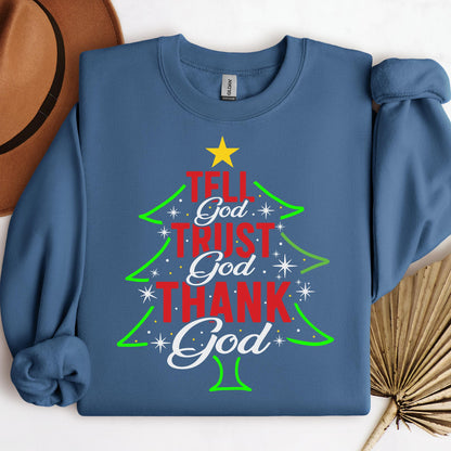 Tell God Trust God Thank God Christmas Tree