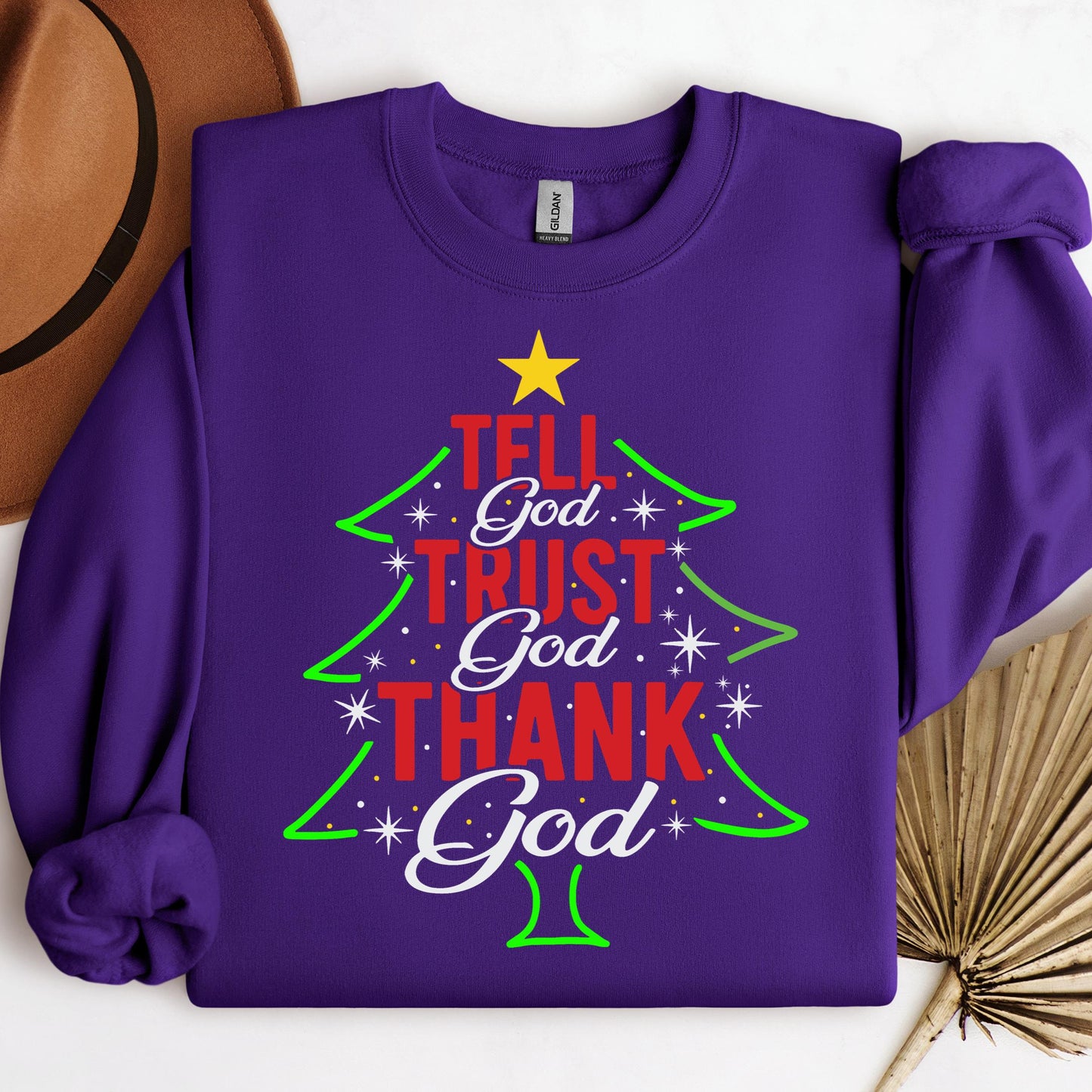 Tell God Trust God Thank God Christmas Tree