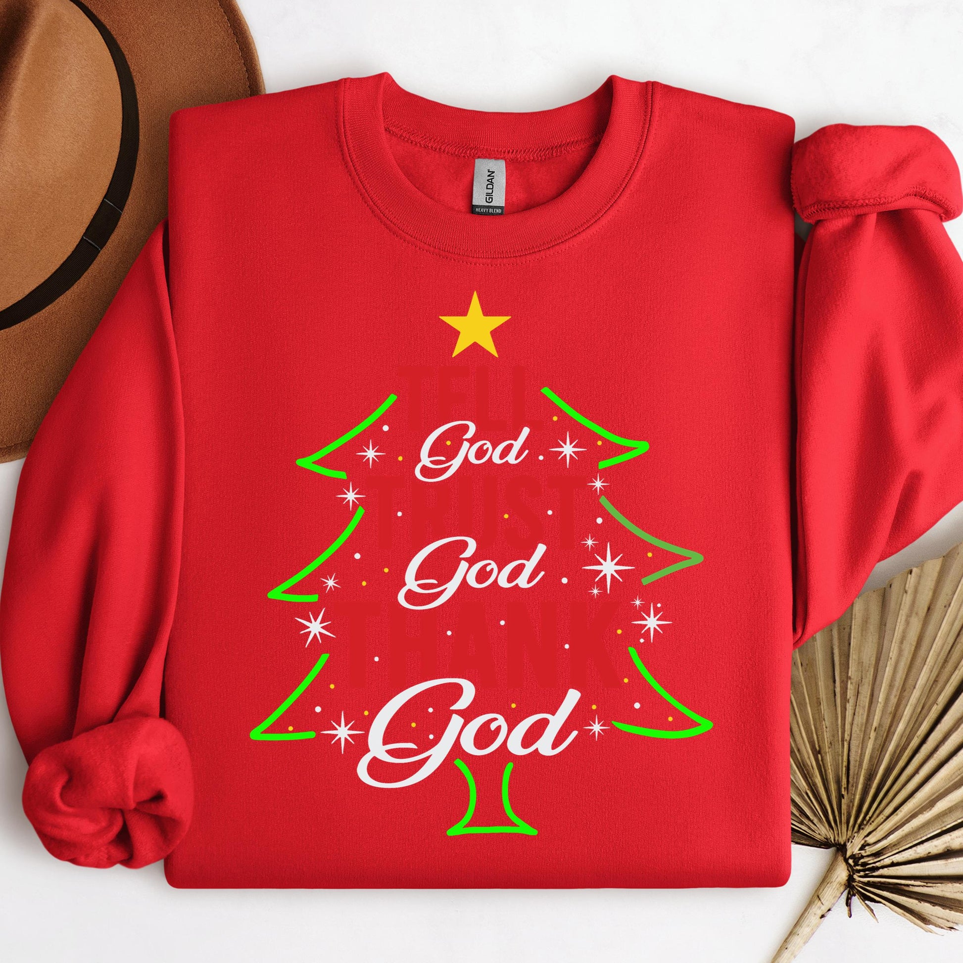 Tell God Trust God Thank God Christmas Tree