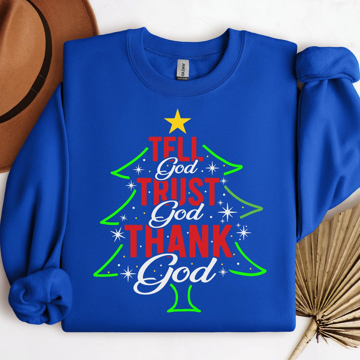 Tell God Trust God Thank God Christmas Tree