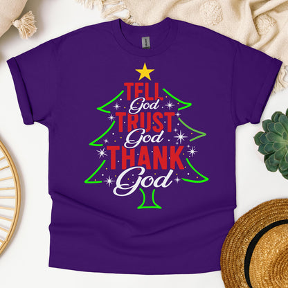 Tell God Trust God Thank God Christmas Tree