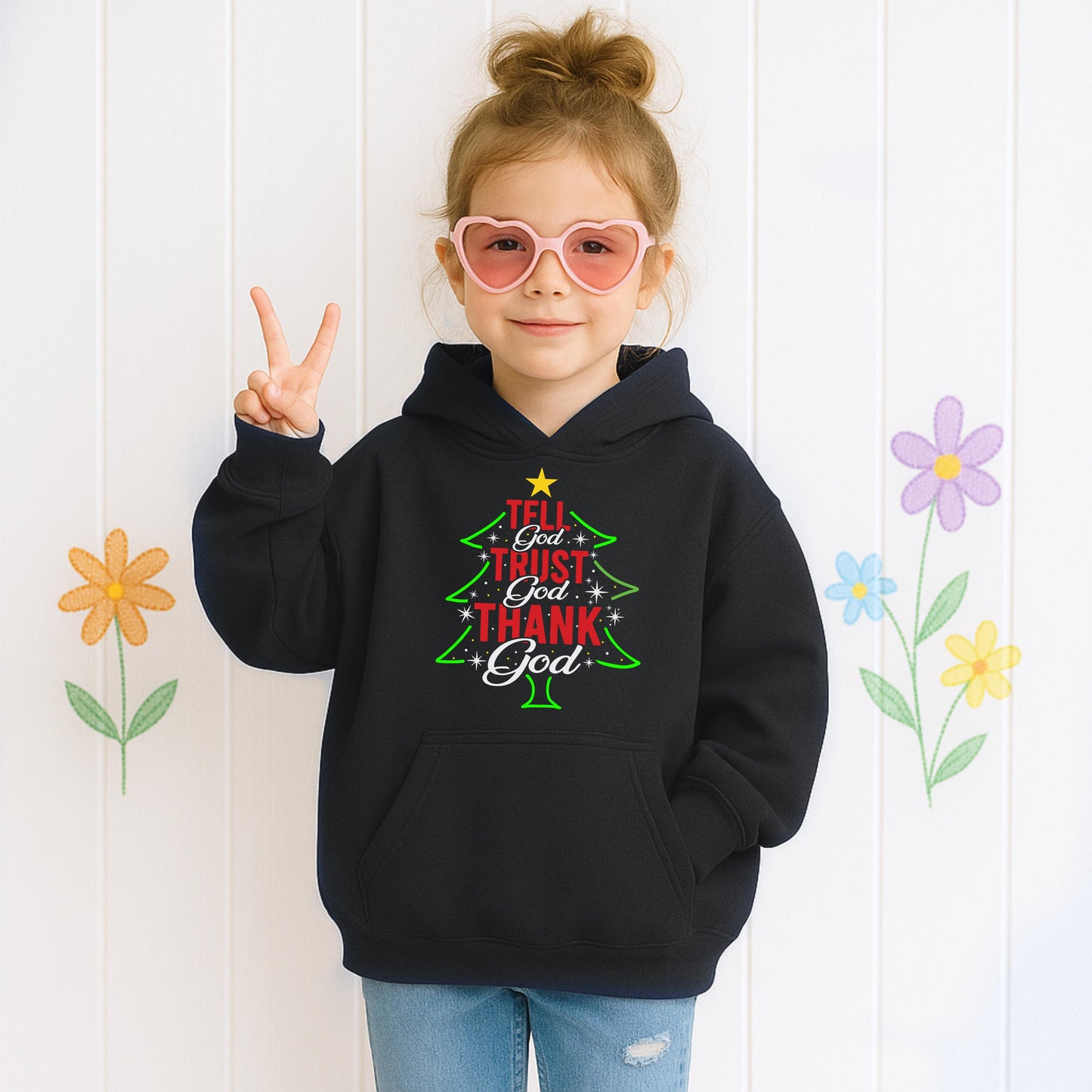 Tell God Trust God Thank God Christmas Tree