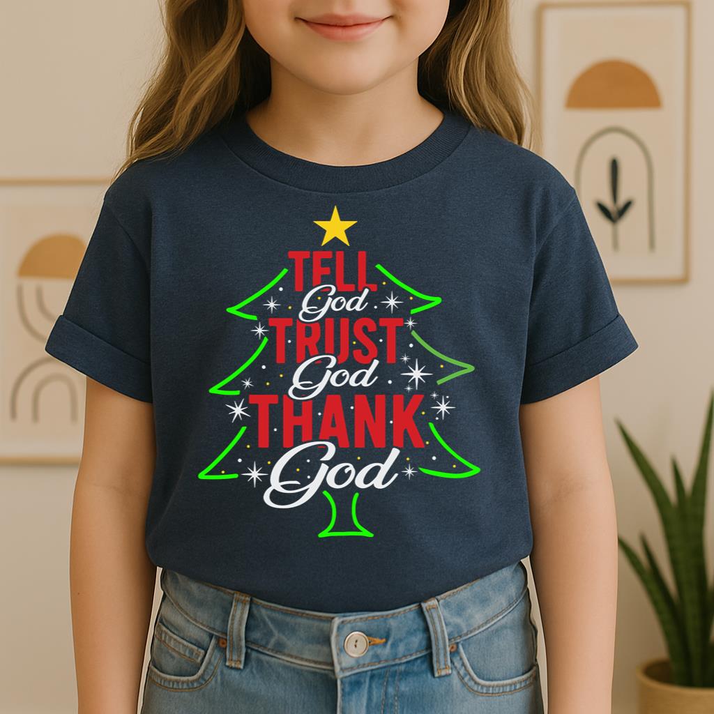 Tell God Trust God Thank God Christmas Tree