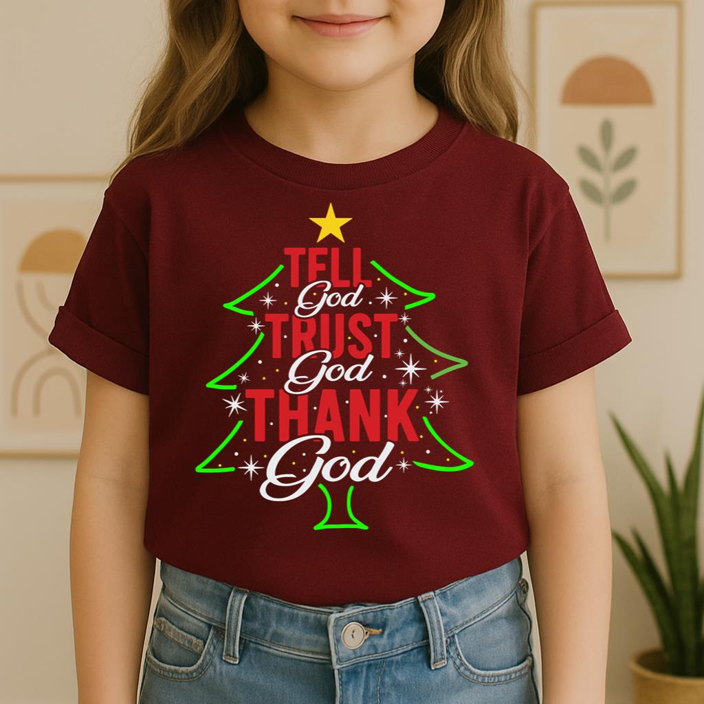 Tell God Trust God Thank God Christmas Tree