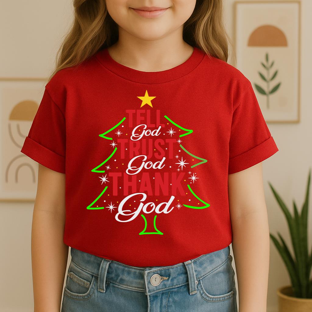 Tell God Trust God Thank God Christmas Tree