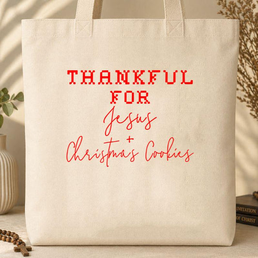 Thankful For Jesus Christmas Cookies Tote Bag