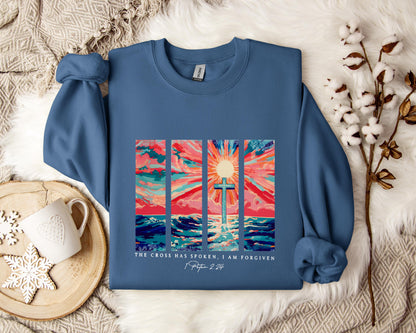 The Cross Has Spoken I Am Forgiven 1 Peter 2.24 Sweatshirt