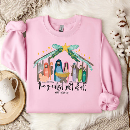 The Greatest Gift Of All Matthew 1.21 01 Sweatshirt