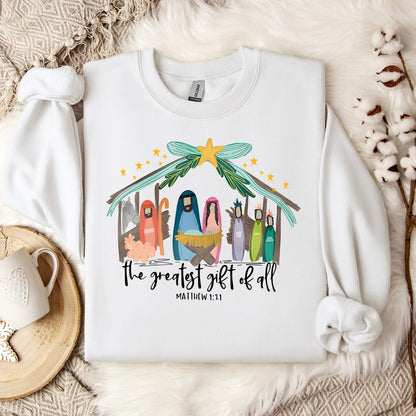 The Greatest Gift Of All Matthew 1.21 01 Sweatshirt