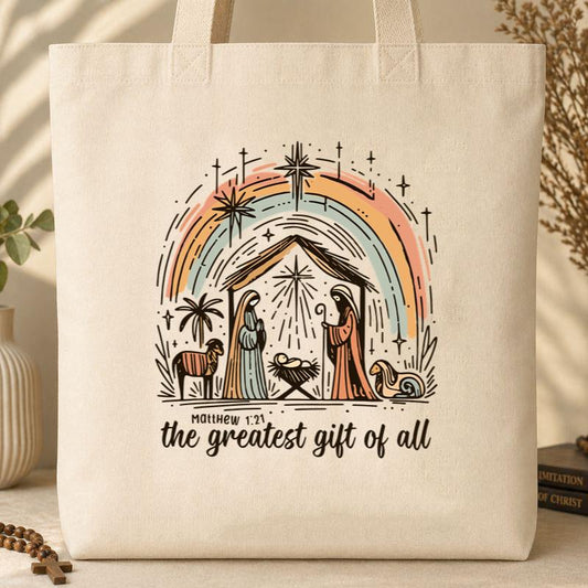 The Greatest Gift Of All Matthew 1.21 02 Tote Bag