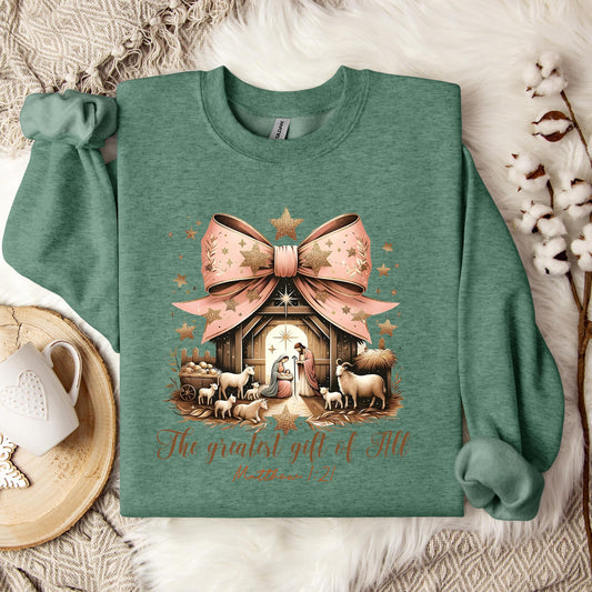 The Greatest Gift Of All Matthew 1.21 03 Sweatshirt