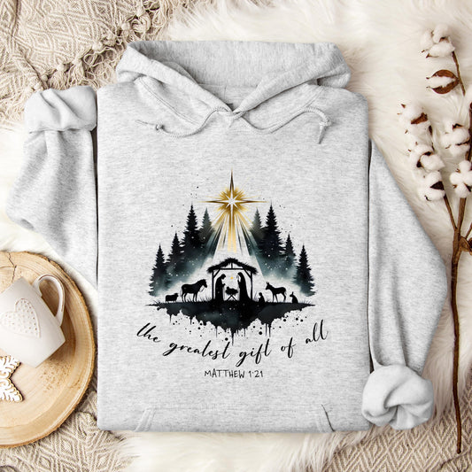 The Greatest Gift Of All Matthew 1.21 05 Hoodie