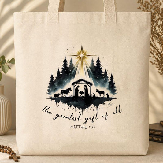 The Greatest Gift Of All Matthew 1.21 05 Tote Bag