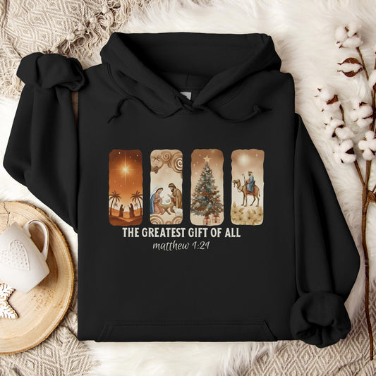 The Greatest Gift Of All Matthew 1.21 06 Hoodie