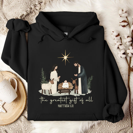 The Greatest Gift Of All Matthew 1.21 Hoodie