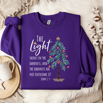 The Light Shines In The Darkness And The Darkness Will Not Overcome It John 1.5 01 Sweatshirt