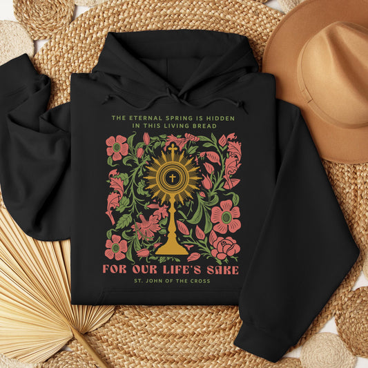 The eternal spring is hidden in this living bread For our life's sake 01