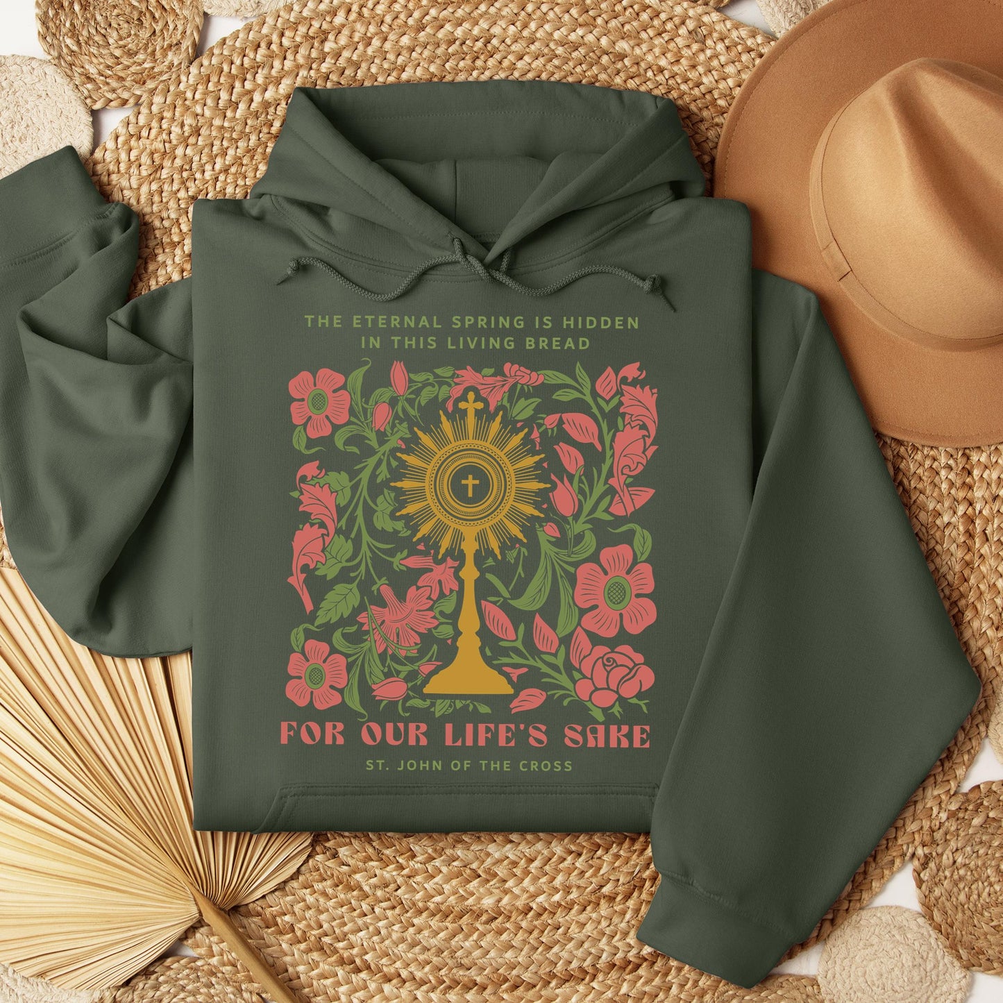 The eternal spring is hidden in this living bread For our life's sake 01